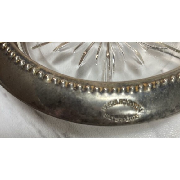 Vintage crystal and silver coaster/ ashtray - W&S blackington company - Picture 3 of 3